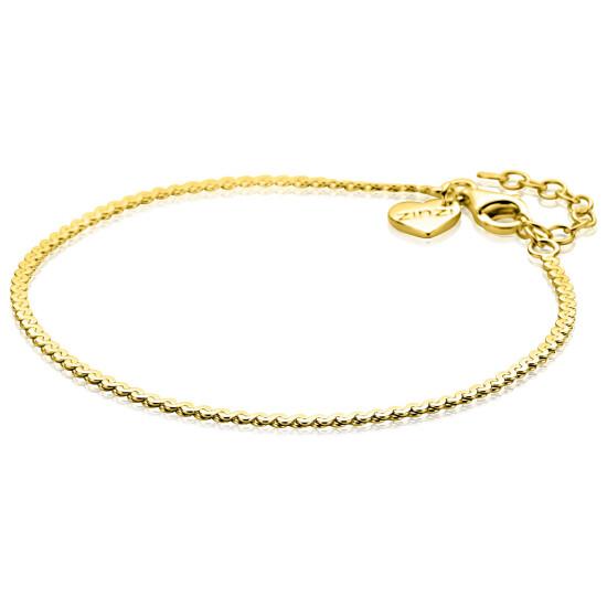 ZINZI zlv. armband gg.verg.platte S schakel smal