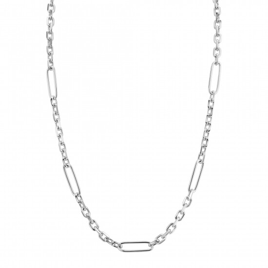 ZINZI zilveren schakelketting met vijf lange ovale schakels 5,5mm breed 43-47cm ZIC2711
