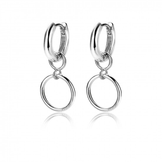 ZINZI Sterling Silver Earrings Pendants Open Circle 11mm ZICH1748 (excl. hoop earrings)