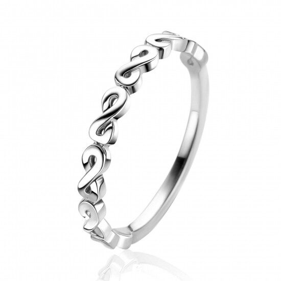 ZINZI zilveren aanschuifring met zeven sierlijke Infinity schakels 2,6mm breed ZIR2500
