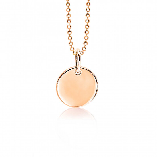 12mm ZINZI Rose Gold Plated Sterling Silver Coin Pendant ZIH1825R