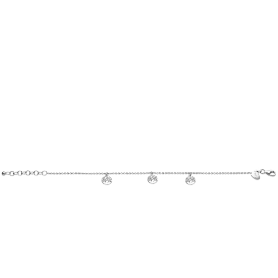 ZINZI zilveren armband met drie levensboom hangers 8mm 17-20cm ZIA-BF139
