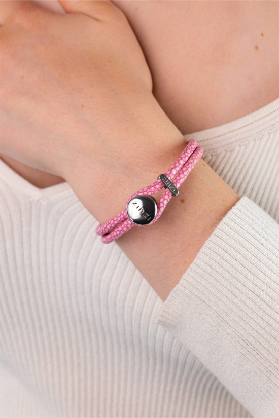 Zinzi roggenleren armband roze 20cm ZIA846R