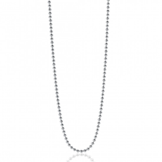 80cm ZINZI zilveren bolletjes ketting. 0,9mm breed ZILC-B80