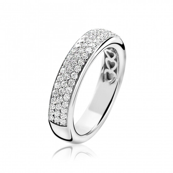 ZINZI silberner Ring weiß  ZIR1183