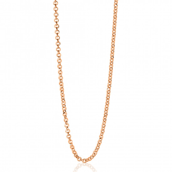 42 cm ZINZI zilveren jasseron ketting rosé verguld ZILC-J42R