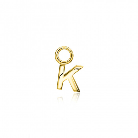 ZINZI Gold Plated Letter Earrings Pendant K price per piece ZICH2145K (excl. hoop earrings)