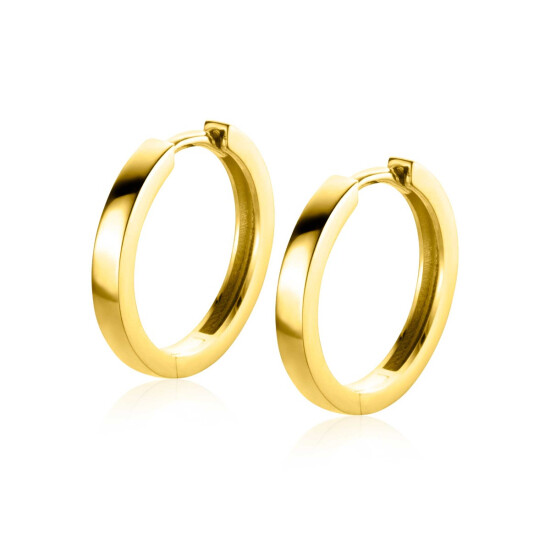 ZINZI GOLD klapcreolen glad 17x2mm