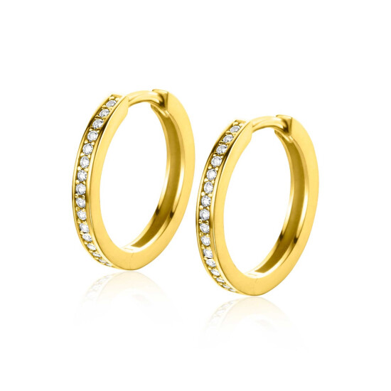 ZINZI GOLD klapcreolen geheel bezet zirc.17x2mm