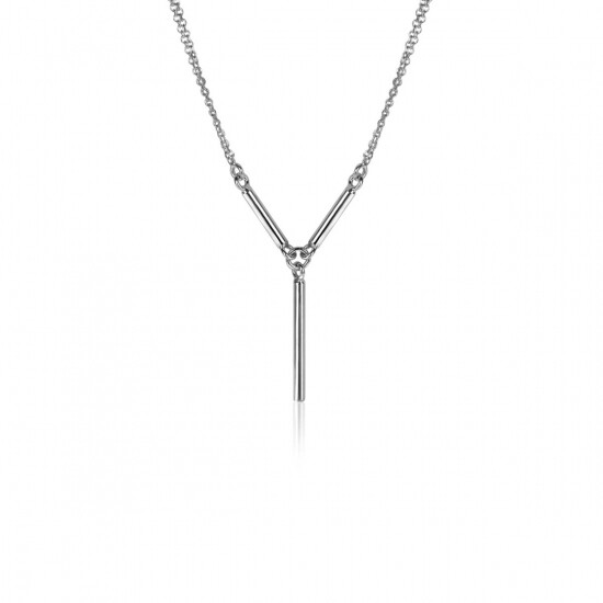 ZINZI multi-look Y-collier met dubbele jasseron schakel en drie glimmende staafjes 42-45cm ZIC-BF106
