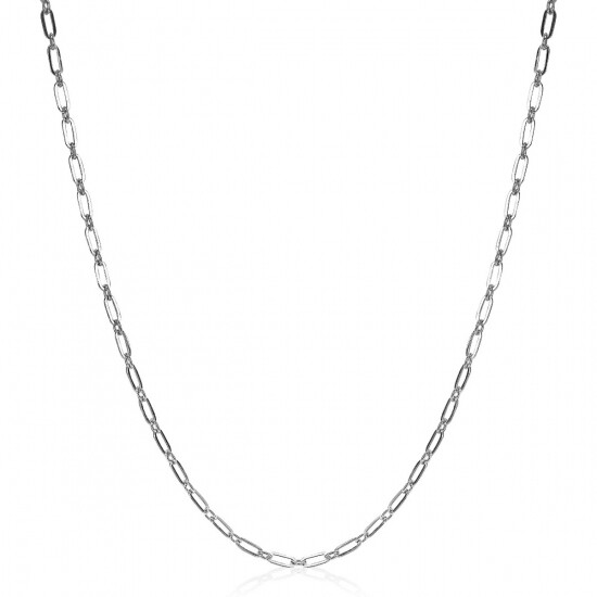 ZINZI Sterling Silver Chain Necklace Paperclip width 2,4mm 45cm ZIC2033