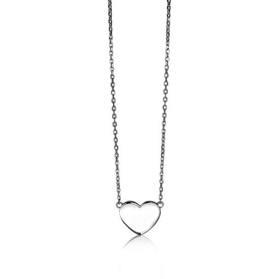 Zinzi zilveren ketting 43cm met hart plaatje 10mm om te graveren ZIC2346