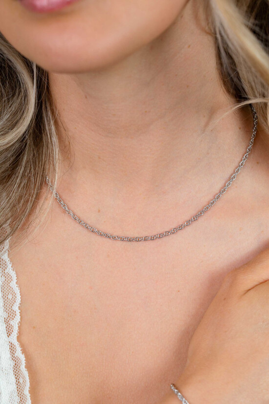 ZINZI zilveren massieve koord ketting (2,6mm breed) 42-45cm ZIC2844
