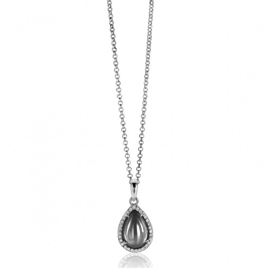 ZINZI Sterling Silver Pendant Grey 23mm ZIH1142Z