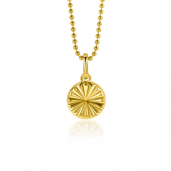 ZINZI gold plated zilveren hanger zonnestralen rond 10mm ZIH2296S (zonder collier)