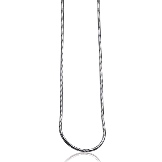42cm Zinzi zilveren slangen collier 1mm breed ZISL42