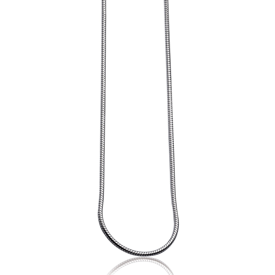45cm Zinzi zilveren slangen collier 1mm breed ZISL45