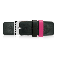 Zinzi Retro leren horlogeband zwart zilvergekleurde stalen sluiting 18mm RETBAND3
