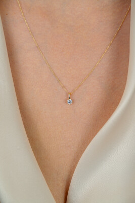 ZINZI GOLD hanger solitair zirconia 4.5mm