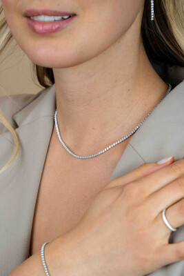 ZINZI zlv. tennis collier zirconia's 2.3mm breed