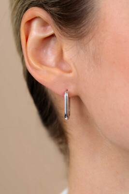18mm ZINZI Sterling Silver Hoop Earrings Rectangular 18x3mm ZIO2222
