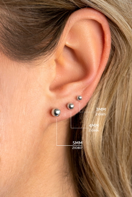 4mm ZINZI zilveren oorknoppen glad bol ZIO806
