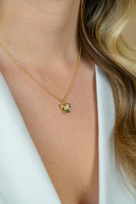 ZINZI zlv.collier gg.verg.hanger vlinder met zirc.