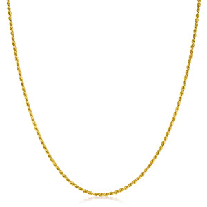 42cm ZINZI Gold Plated Sterling Silver Rope Necklace ZILC-K42G