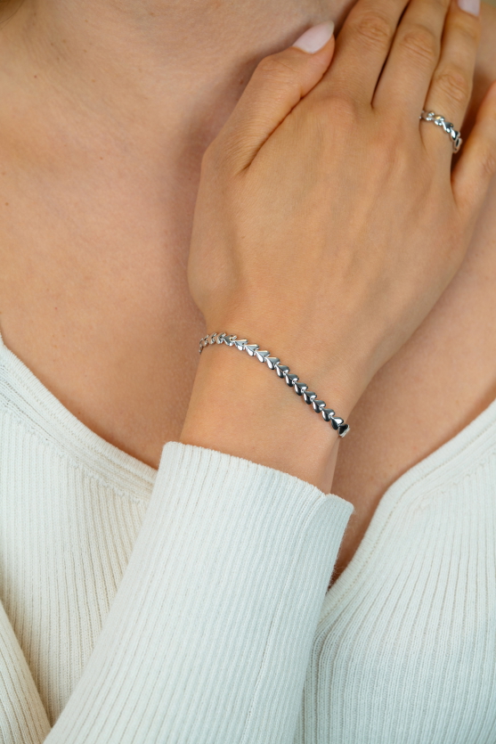 ZINZI Sterling Silver Bracelet Hearts width 4,5mm ZIA1798