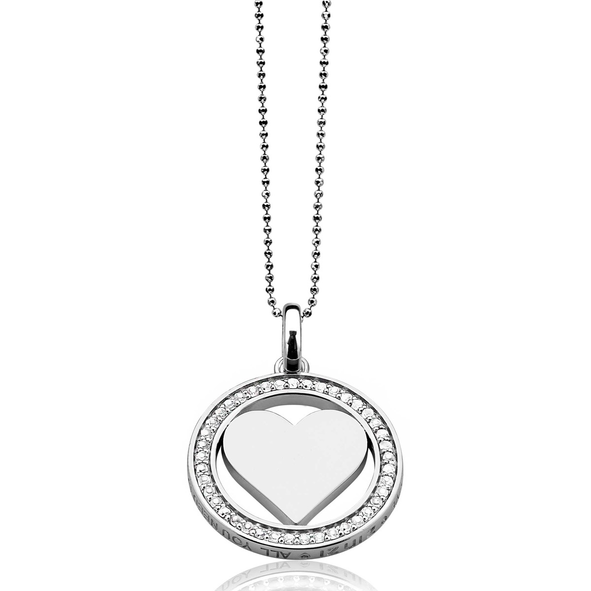 ZINZI zilveren hart hanger 25mm wit LOVEH01 
