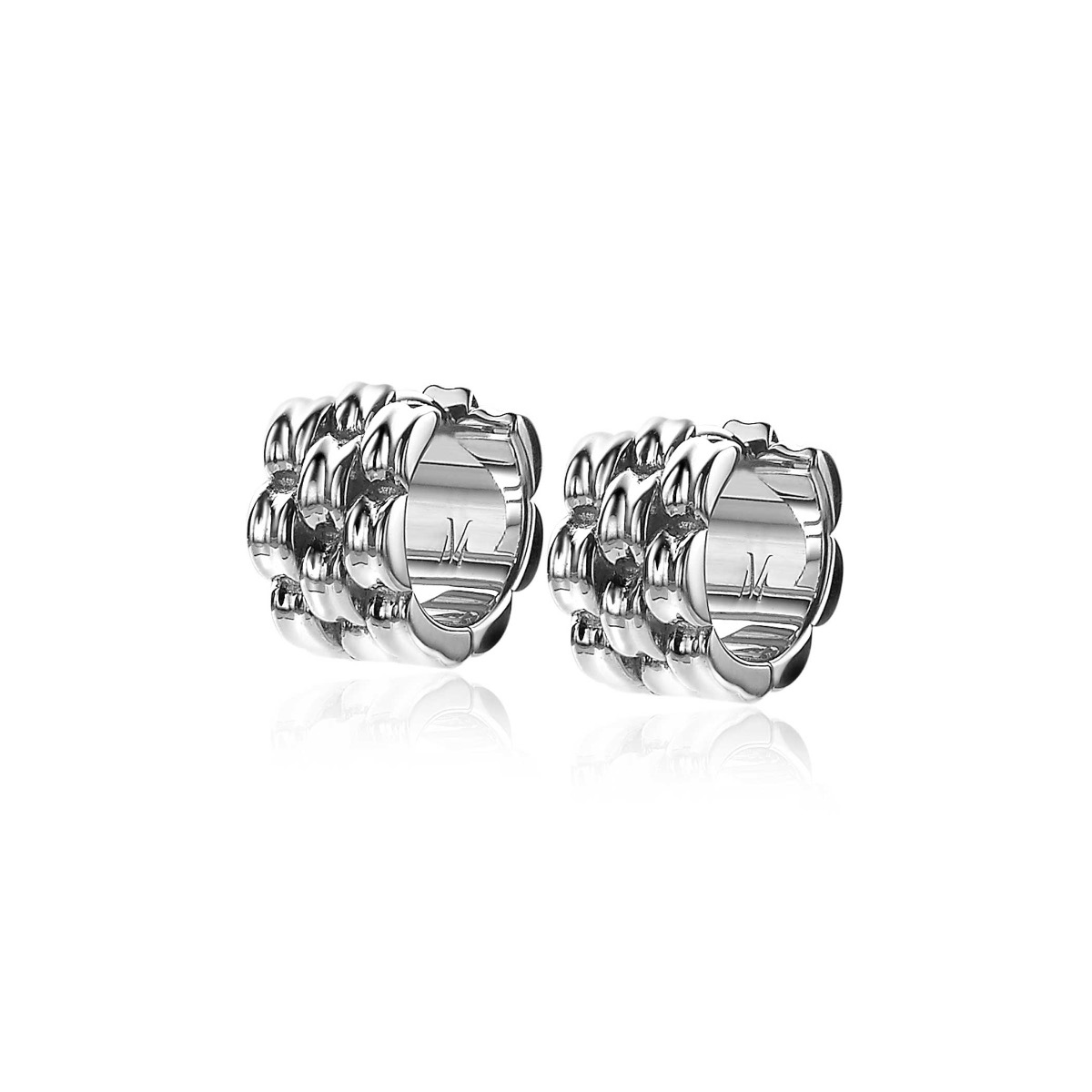 Mart Visser by ZINZI zilveren brede schakel oorringen met luxe scharniersluiting 15 x 8mm MVO22
