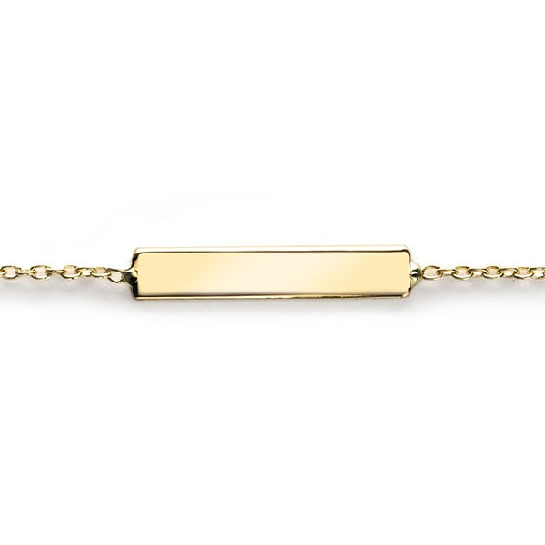ZINZI Gold 14 karaat gouden armband plaatje glad ZGA176