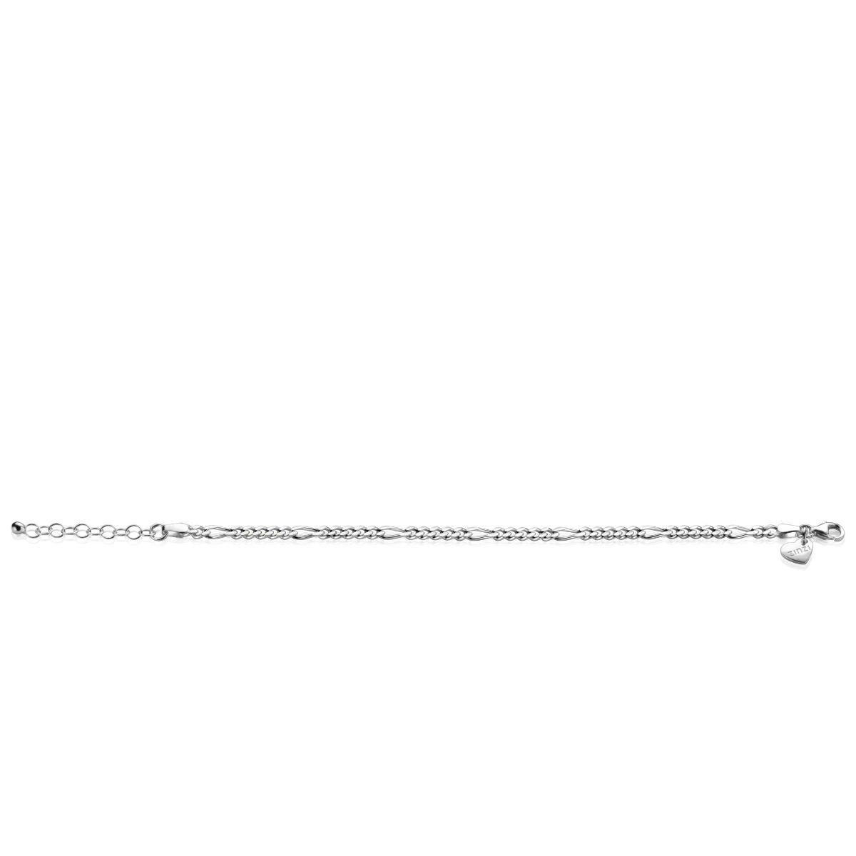 ZINZI zilveren figaro armband 3,5mm breed ZIA2291
