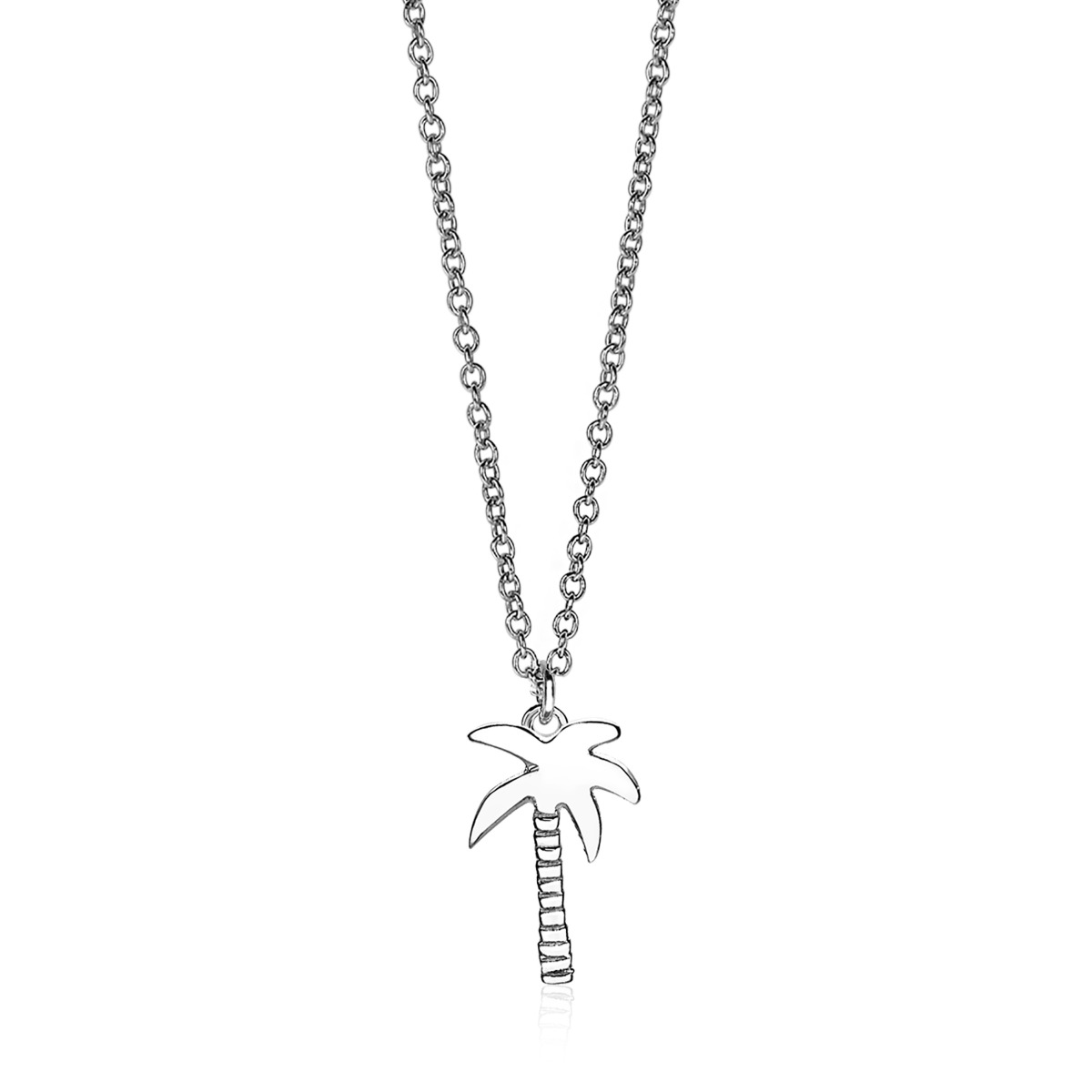 ZINZI zilveren ketting palmboom 42-45cm ZIC1700