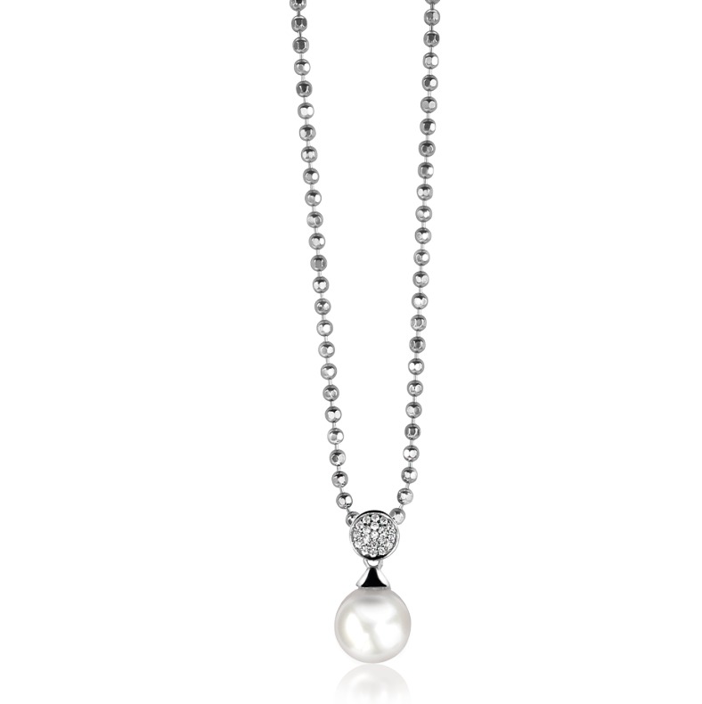 Zinzi zilveren parelhanger wit ZIH1151 (zonder collier)